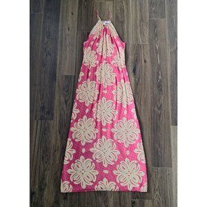 💙 Vineyard Vines Sleeveless Silk Floral Maxi Dress Lined Slits Size 4